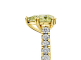Yellow gold Fancy Yellow Pear  Solitaire Pave Diamond Engagement Ring with Prong Setting_25