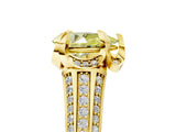 Yellow gold Fancy Yellow Pear  Solitaire Pave Split Shank Ring with Four-Prong Setting_120