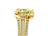 Yellow gold Fancy Yellow Pear  Solitaire Pave Split Shank Ring with Four-Prong Setting_132