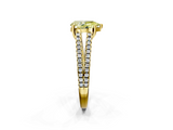 Yellow gold Fancy Yellow Pear  Solitaire Split Shank Pavé Diamond Engagement Ring_407