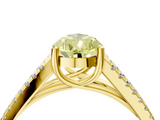 Yellow gold Fancy Yellow Pear  Solitaire Split Shank Pavé Diamond Engagement Ring_409