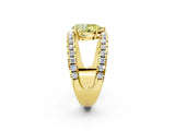 Yellow gold Fancy Yellow Pear  Solitaire Split Shank Pave Diamond Ring_51