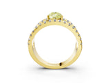 Yellow gold Fancy Yellow Pear  Solitaire Split Shank Pave Diamond Ring_52