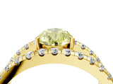 Yellow gold Fancy Yellow Pear  Solitaire Split Shank Pave Diamond Ring_53