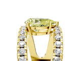 Yellow gold Fancy Yellow Pear  Solitaire Split Shank Pave Diamond Ring_54