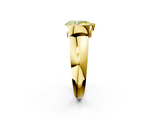 Yellow gold Fancy Yellow Pear  Solitaire Tension Set Diamond Ring with Wide Band_39