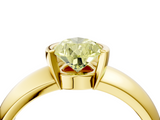 Yellow gold Fancy Yellow Pear  Solitaire Tension Set Diamond Ring with Wide Band_41