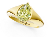 Yellow gold Fancy Yellow Pear  Solitaire Tension Set Diamond Ring_21