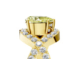 Yellow gold Fancy Yellow Pear  Solitaire Twist Band Pavé Diamond Engagement Ring_37