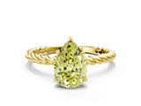 Yellow gold Fancy Yellow Pear  Solitaire Twist Band Ring with Four-Prong Setting_68