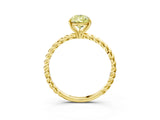 Yellow gold Fancy Yellow Pear  Solitaire Twist Band Ring with Four-Prong Setting_71