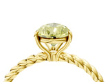 Yellow gold Fancy Yellow Pear  Solitaire Twist Band Ring with Four-Prong Setting_72
