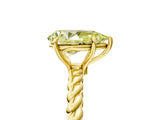 Yellow gold Fancy Yellow Pear  Solitaire Twist Band Ring with Four-Prong Setting_73