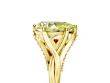 Yellow gold Fancy Yellow Pear  Solitaire Twist Band Six-Prong Setting