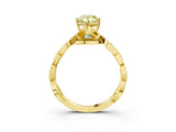 Yellow gold Fancy Yellow Pear  Solitaire Twist Band with Leaf Prong Setting 3