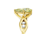 Yellow gold Fancy Yellow Pear  Solitaire Twist Band with Leaf Prong Setting 5