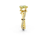 Yellow gold Fancy Yellow Pear  Solitaire Twist Band with Pavé Accents and Four-Prong Setting_22