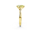 Yellow gold Fancy Yellow Pear  Solitaire Twist Band with Pavé Diamonds and Four-Prong Setting_86