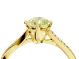 Yellow gold Fancy Yellow Pear  Solitaire Twist Band with Pavé Diamonds and Four-Prong Setting_88