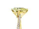 Yellow gold Fancy Yellow Pear  Solitaire Twist Band with Pavé Diamonds and Four-Prong Setting_89