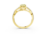 Yellow gold Fancy Yellow Pear  Solitaire Twist Band with Pavé Setting and Four-Prong Setting_54