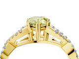 Yellow gold Fancy Yellow Pear  Solitaire Twist Band with Pavé Setting and Four-Prong Setting_55