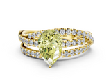 Yellow gold Fancy Yellow Pear  Solitaire Twist Band with Pavé Setting and Four-Prong Setting_63