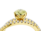 Yellow gold Fancy Yellow Pear  Solitaire Twist Band with Pavé Setting and Four-Prong Setting_67