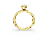Yellow gold Fancy Yellow Pear  Solitaire Twist Band with Pave Prong Setting_50