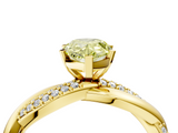 Yellow gold Fancy Yellow Pear  Solitaire Twist Band with Pave Prong Setting_51