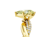 Yellow gold Fancy Yellow Pear  Solitaire Twist Band with Pave Prong Setting_52