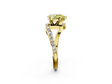 Yellow gold Fancy Yellow Pear  Solitaire Twist Band with Pave Set Diamonds and Four-Prong Setting_111