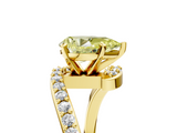 Yellow gold Fancy Yellow Pear  Solitaire Twist Band with Pave Set Diamonds and Four-Prong Setting_114
