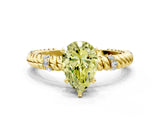 Yellow gold Fancy Yellow Pear  Solitaire Twisted Band Prong Set Engagement Ring_61