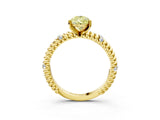 Yellow gold Fancy Yellow Pear  Solitaire Twisted Band Prong Set Engagement Ring_64