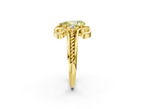 Yellow gold Fancy Yellow Pear  Solitaire Twisted Band Scroll Prong Ring_5