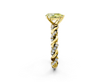 Yellow gold Fancy Yellow Pear  Solitaire Twisted Band with Pavé Accents and Four-Prong Setting_5