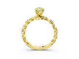 Yellow gold Fancy Yellow Pear  Solitaire Twisted Band with Pavé Accents and Four-Prong Setting_6