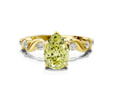 Yellow gold Fancy Yellow Pear  Solitaire Twisted Band with Prong Setting 1