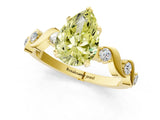 Yellow gold Fancy Yellow Pear  Solitaire Twisted Band with Prong Setting 2