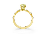 Yellow gold Fancy Yellow Pear  Solitaire Twisted Band with Prong Setting 4