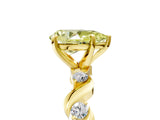 Yellow gold Fancy Yellow Pear  Solitaire Twisted Band with Prong Setting