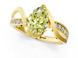 Yellow gold Fancy Yellow Pear  Solitaire Twisted Band with Prong Setting_4