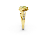 Yellow gold Fancy Yellow Pear  Solitaire Twisted Band with Prong Setting_5