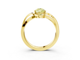 Yellow gold Fancy Yellow Pear  Solitaire Twisted Band with Prong Setting_6