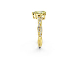 Yellow gold Fancy Yellow Pear  Solitaire Twisted Pave Diamond Ring with Four-Prong Setting_14