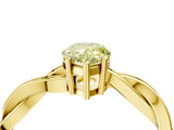 Yellow gold Fancy Yellow Pear  Solitaire Twisted Pave Diamond Ring with Four-Prong Setting_16