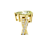 Yellow gold Fancy Yellow Pear  Solitaire Twisted Pave Diamond Ring with Four-Prong Setting_17