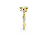 Yellow gold Fancy Yellow Pear  Solitaire Twisted Pave Diamond Ring with Four-Prong Setting_82