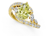Yellow gold Fancy Yellow Pear  Solitaire with Pavé Twist Band and Four-Prong Setting_57